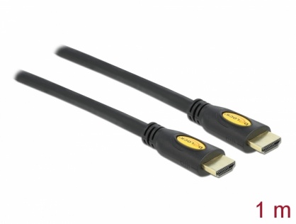 Cablu HDMI 4K v1.4 T-T 1m Negru, Delock 82584